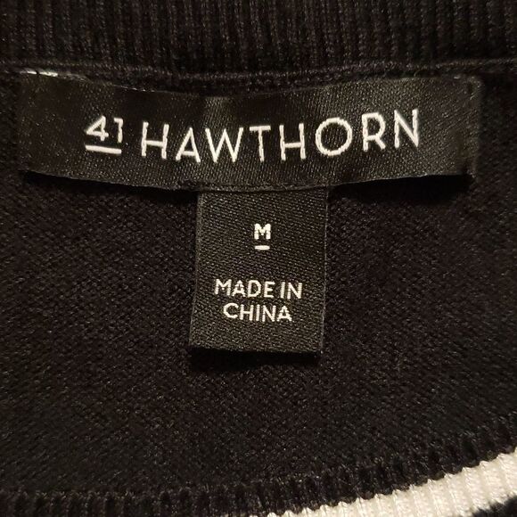 41 Hawthorn Womens Krista Peplum Sweater Tank Black White Size‎ Medium NWOT - Picture 3 of 4